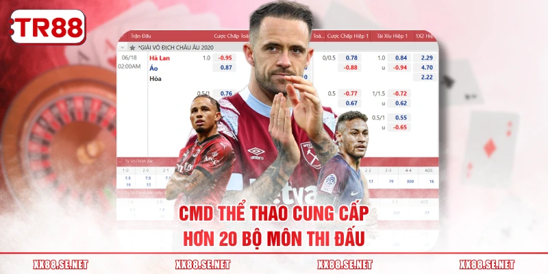 CMD thể thao cung cấp hơn 20 bộ môn thi đấu