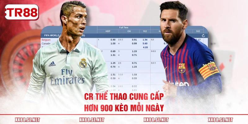 CR thể thao cung cấp hơn 900 kèo mỗi ngày